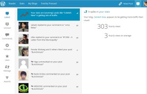 Penampakan notifikasi wordpress dari laptop