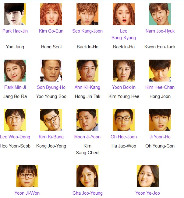 Cast Cheese in the Trap (Pemeran utama prianya Park Hae Jin tentunya aku pertama kali ingetnya di My Love From The Star. Pemeran ceweknya malah gak pernah lihat sama sekali. Kalau Nam Jo Hyuk pernah jadi pemeran utama di School 2015.